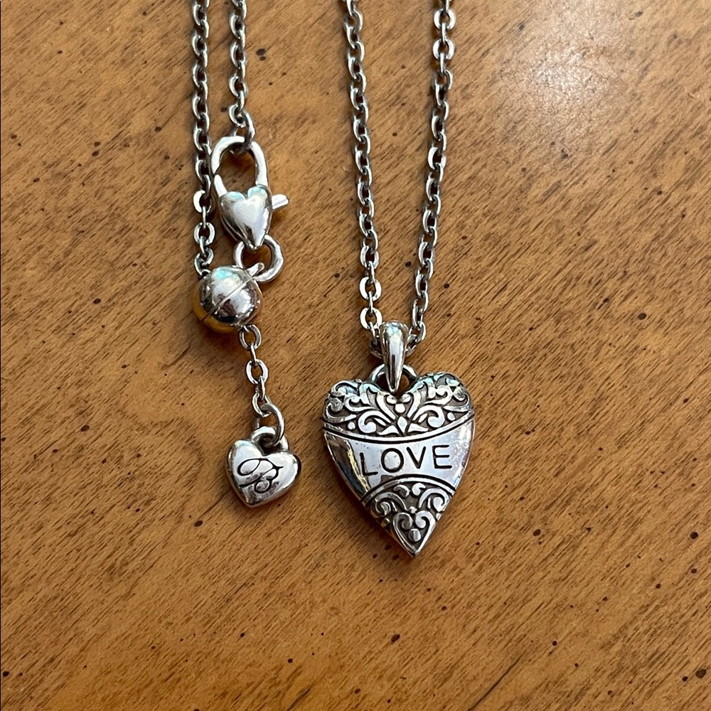 Retired Brighton reversible love rhinestone heart adjustable necklace - Picture 9 of 14